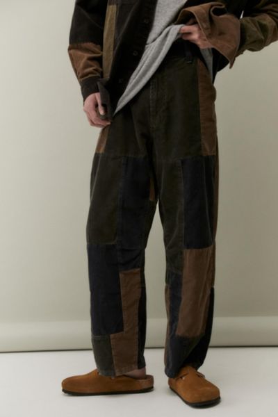 mens corduroy patchwork pants