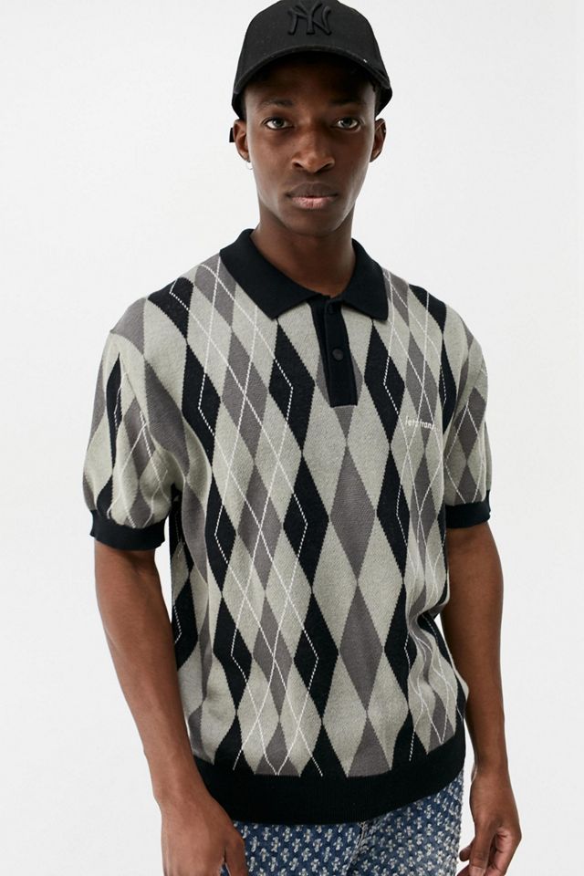 iets frans... Argyle Knitted Polo Shirt | Urban Outfitters