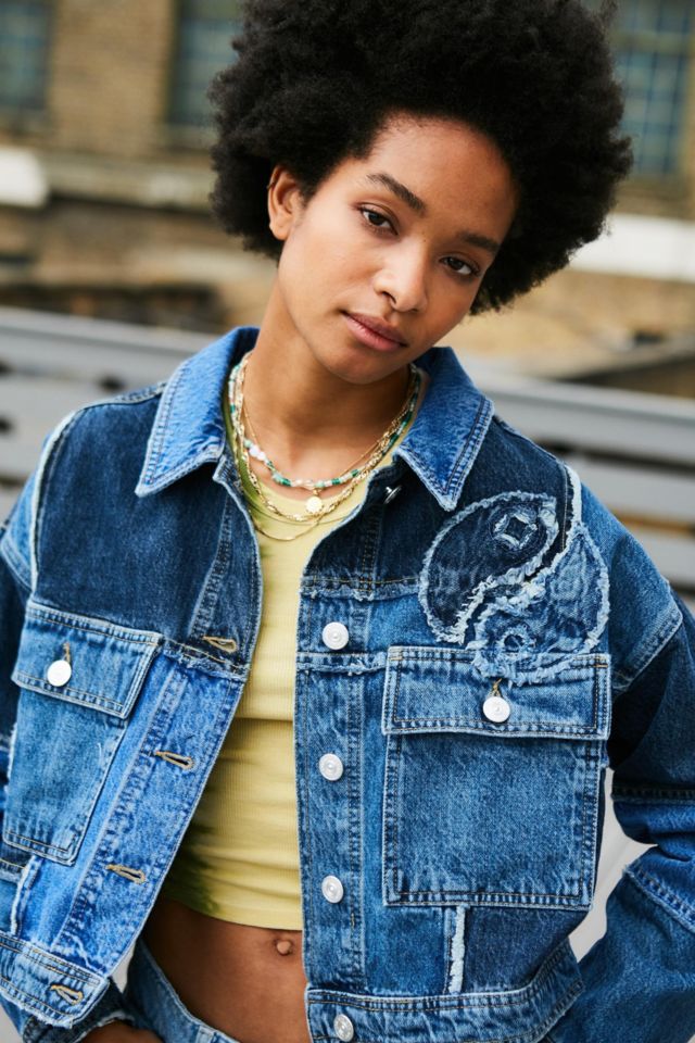 BDG Indigo Yin Yang Patchwork Denim Jacket | Urban Outfitters