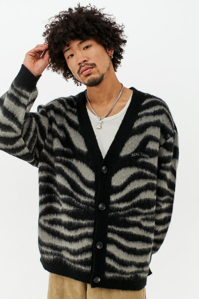 BDG Zebra Cardigan Urban Outfitters