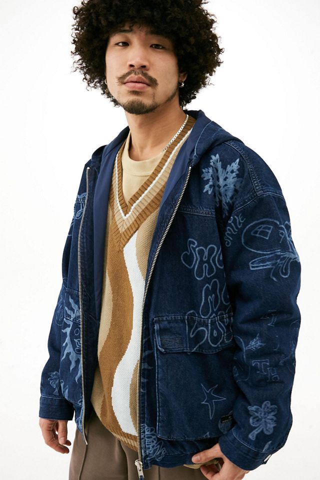 BDG Denim Laser Hooded Skate Jacket Urban Outfitters