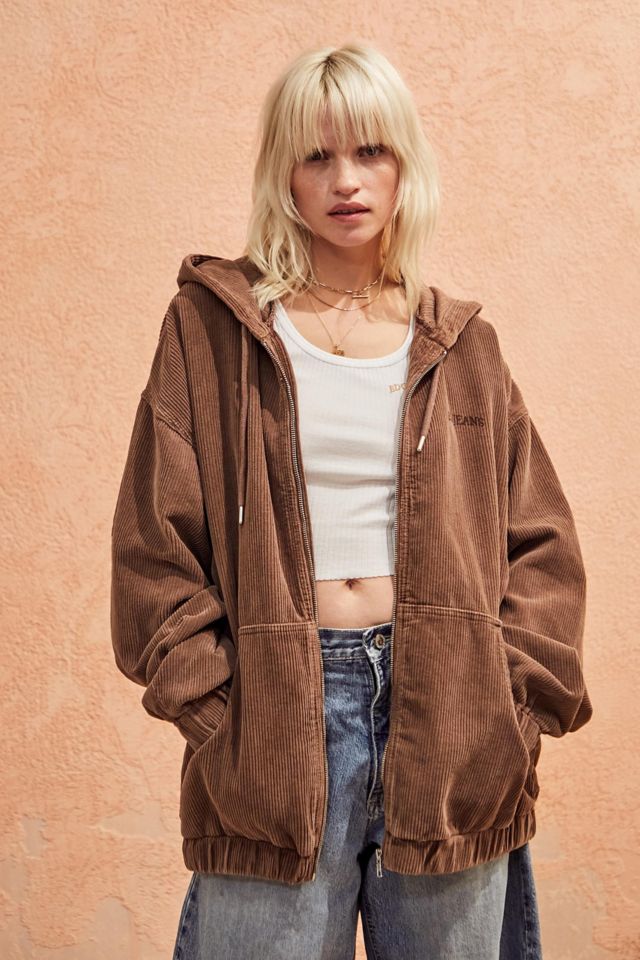 Hooded store corduroy jacket