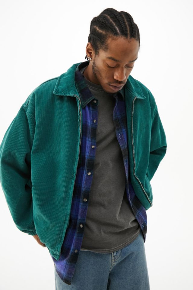 Men's Green Corduroy Chore Jacket Peter Christian, 56% OFF