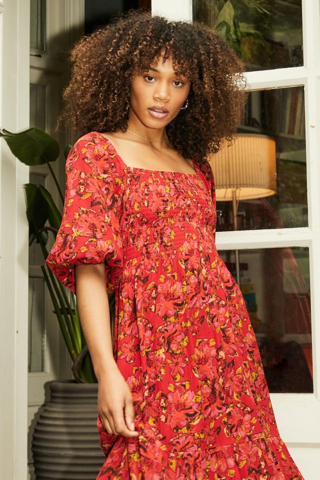 Urban outfitters 2024 red floral dress