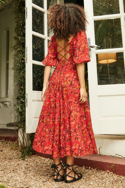 urban outfitters red maxi dress