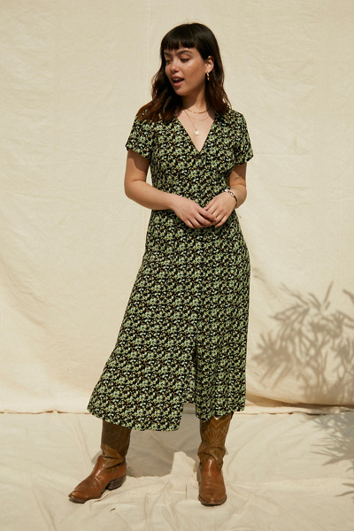 midi shirt dress floral