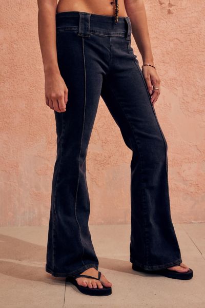 low rise black flare jeans