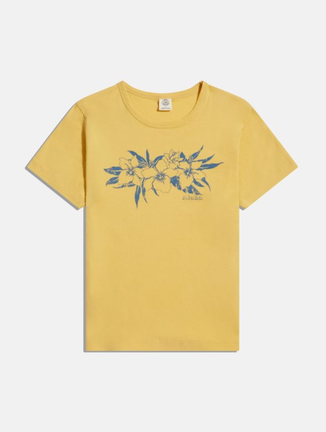 UO Yellow Aloha Baby Tee