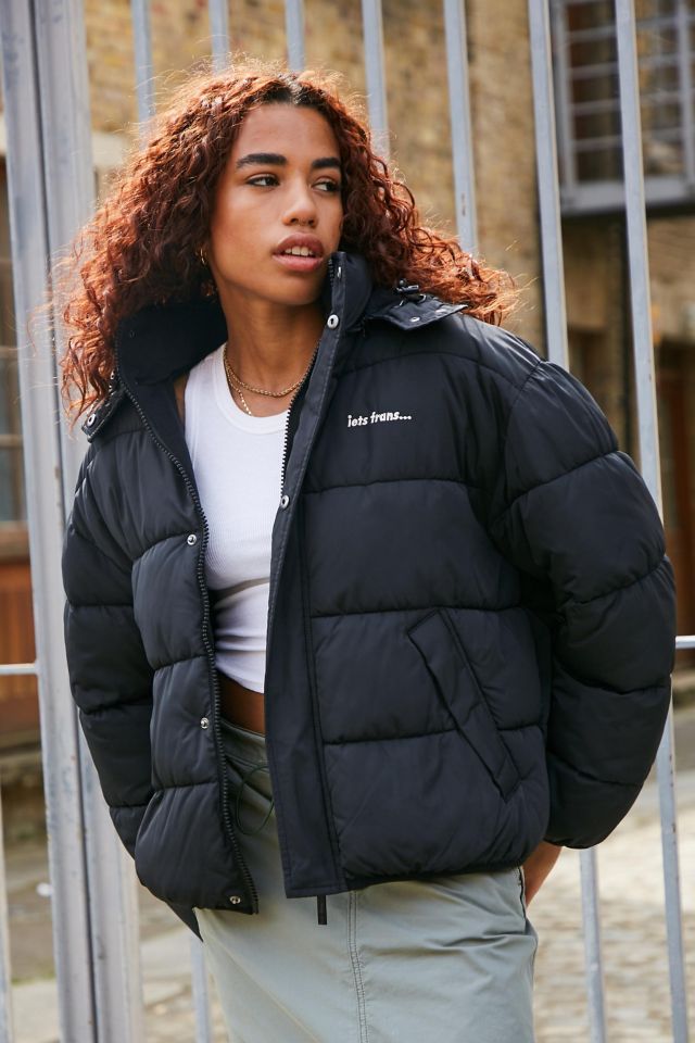 iets frans... Water-Resistant Hooded '90s Sports Puffer Jacket