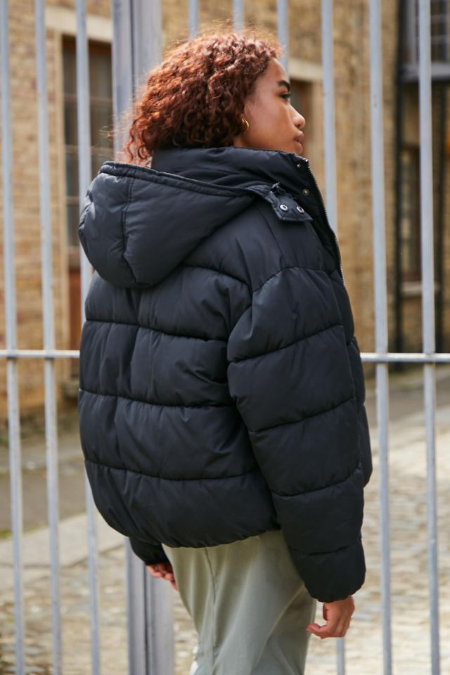 iets frans... Water-Resistant Hooded '90s Sports Puffer Jacket ...