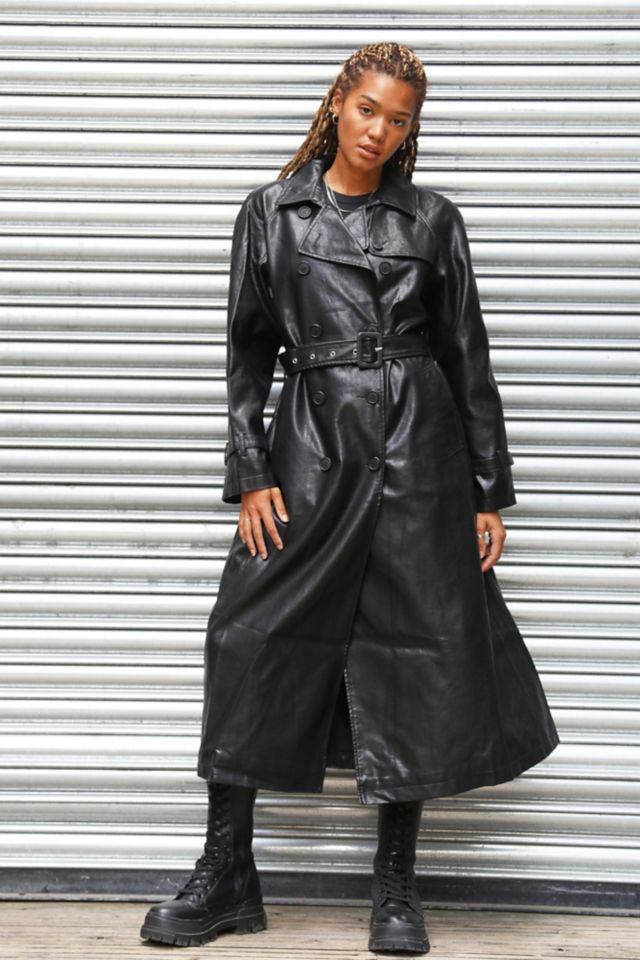 Black trench 2025 coat leather