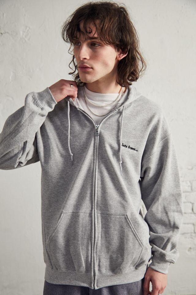 iets frans Grey Zip Up Sports Hoodie Sweatshirt