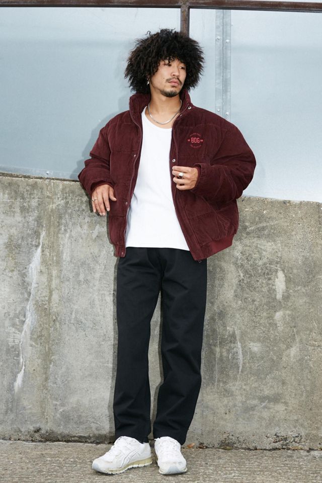 BDG Burgundy Corduroy Puffer Jacket | Urban Outfitters