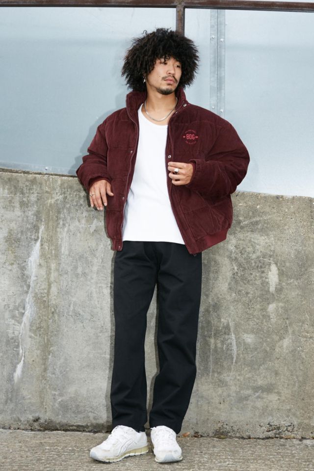 Outfitters Puffer Jacket Urban Burgundy BDG Corduroy |