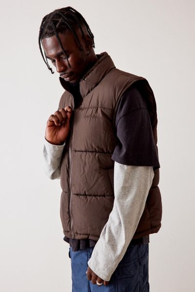 iets frans. Brown Puffer Vest