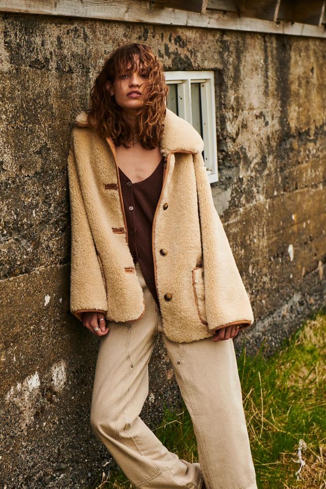 BDG Faux Suede & Fleece Reversible Jacket #1