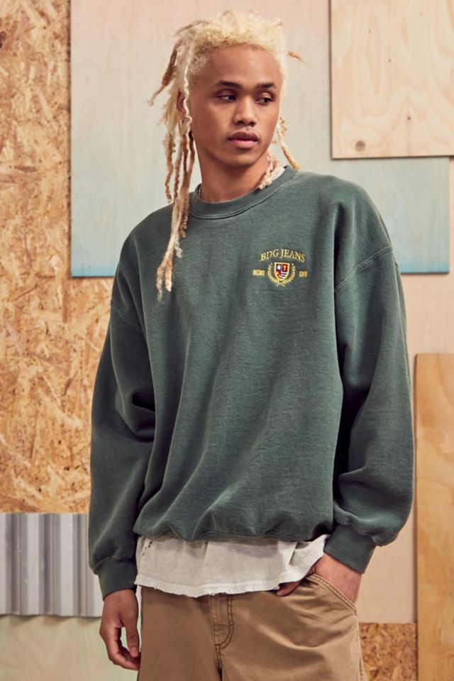 Green outlet embroidered sweatshirt