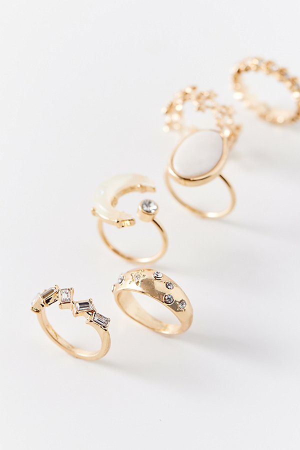 Urban Outfitters Gia Celestial Ring Set In Gold