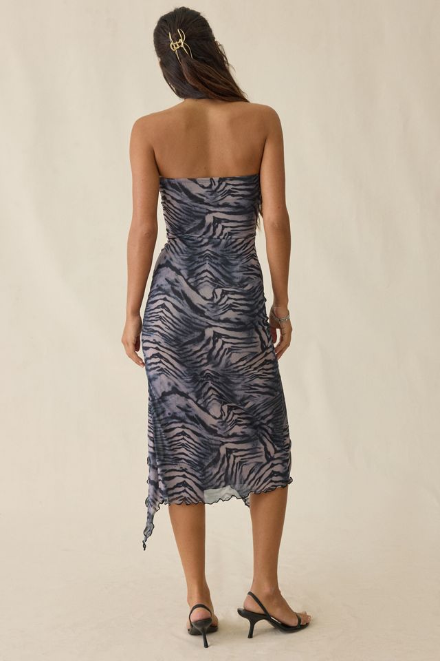 UO Samara Mesh Strapless Midi Dress | Urban Outfitters