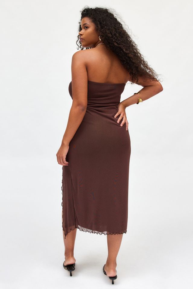 UO Samara Mesh Strapless Stretch Midi Dress #3