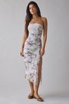 samara mesh strapless midi dress Midi Dress Homecoming Dresses Urban Outfitters Urban Outfitters Uo Samara  Mesh Strapless Midi Dress In Pink