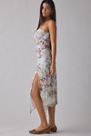 uo samara mesh strapless slit midi dress Urban Outfitters Uo Samara Mesh Strapless Midi Dress in Blue