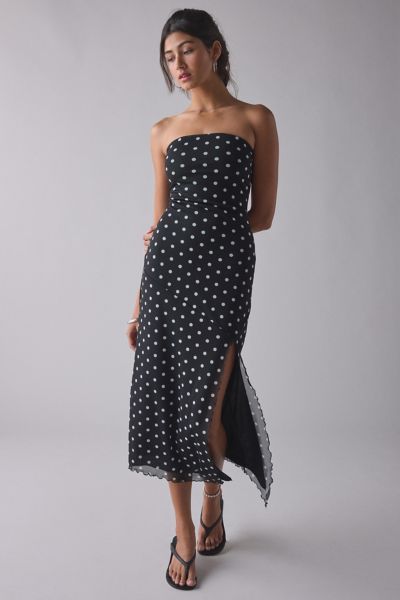 UO Samara Mesh Strapless Midi Dress