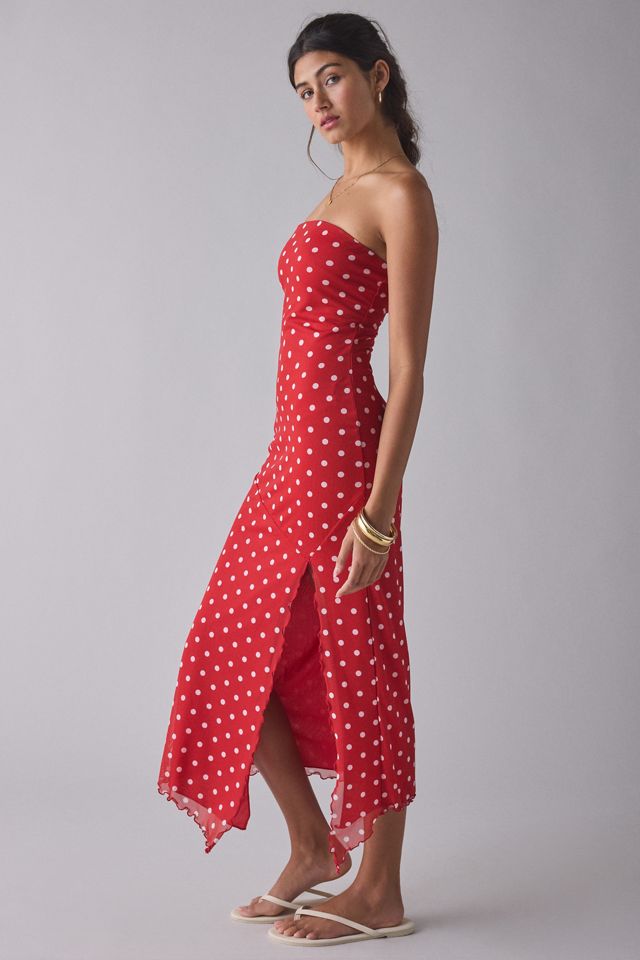 UO Samara Mesh Strapless Midi Dress #3