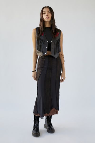 Urban Outfitters Women Clothing Skirts Maxi Skirts UO Beatrix Spliced Maxi Skirt 