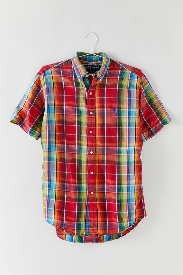 Vintage 90s Polo Ralph Lauren Flannel Shirt Square Plaid
