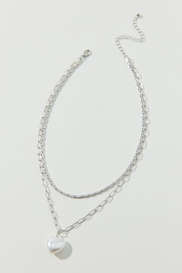 Pearl Heart Layer Necklace | Urban Outfitters