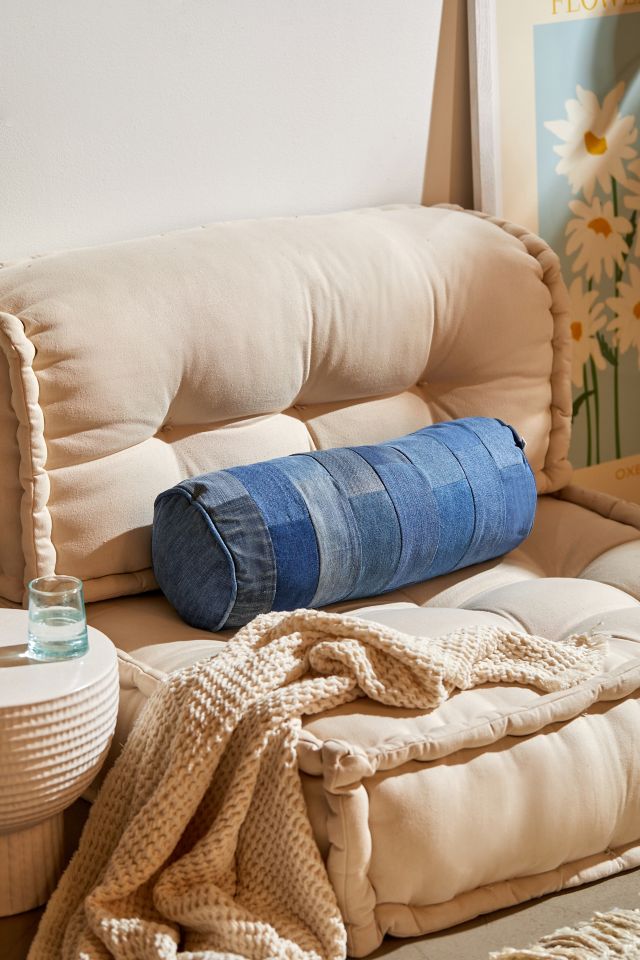 Urban Renewal Recycled Denim Patched Bolster Pillow Urban Outfitters
