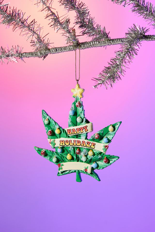 Happy Holidaze Leaf Ornament Urban Outfitters