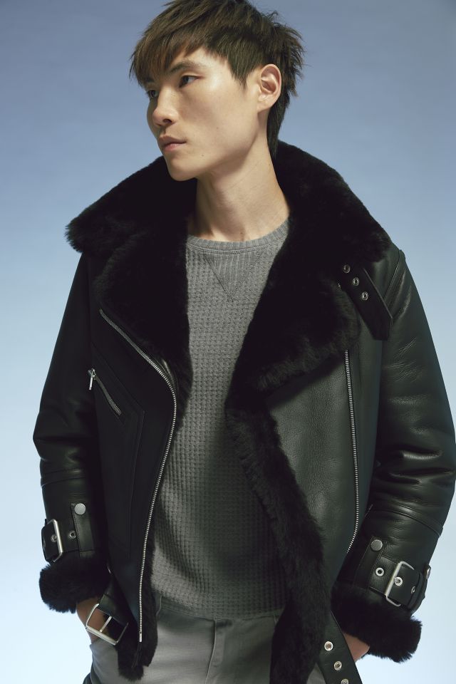 The Arrivals Moya V Shearling Moto Jacket #2