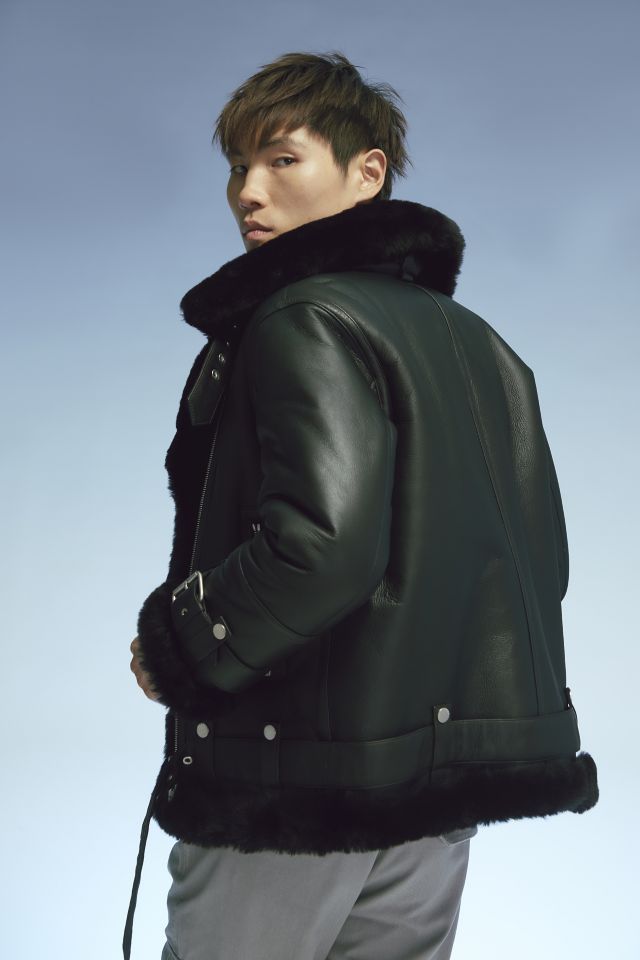 The Arrivals Moya V Shearling Moto Jacket #3