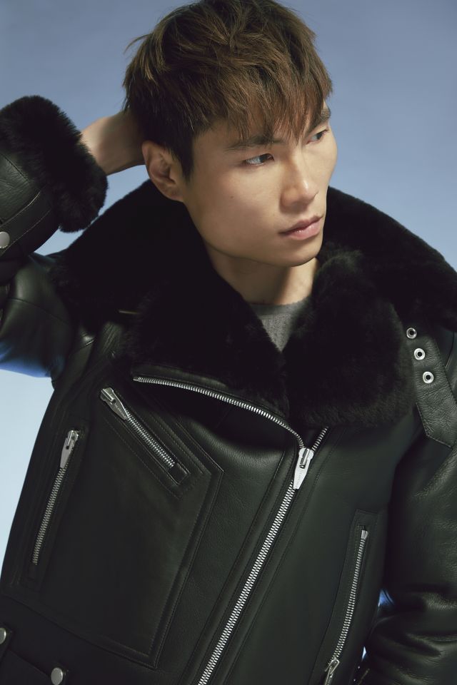 The Arrivals Moya V Shearling Moto Jacket #4