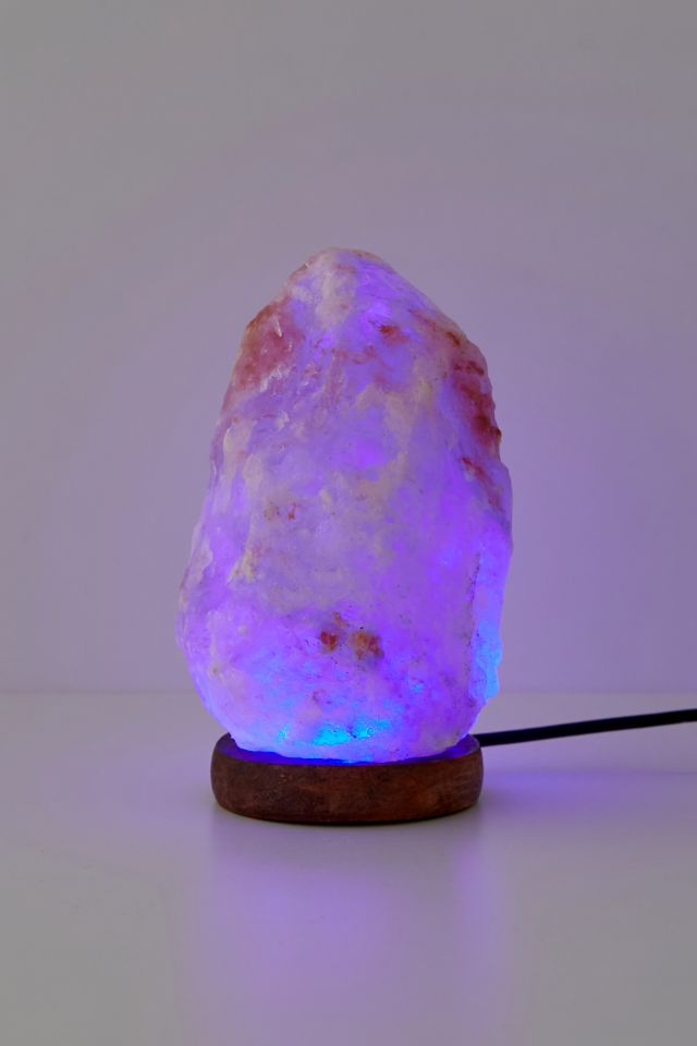 Purple salt store rock lamp