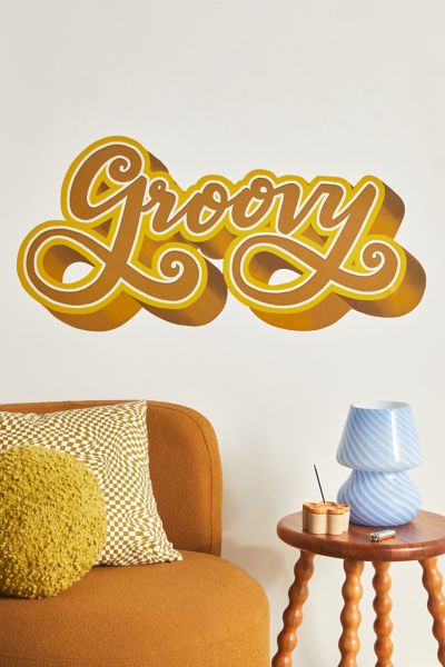 Urban Outfitters Groovy Retro Peel And Stick Xl Giant Wall Decals At