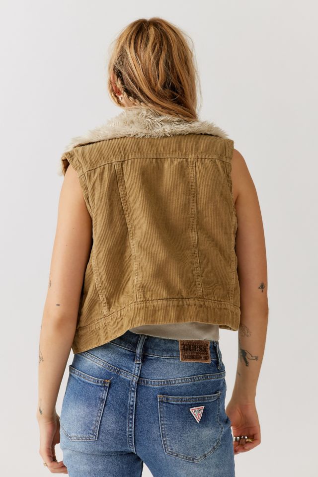 BDG Auriela Corduroy Faux Fur Vest #2