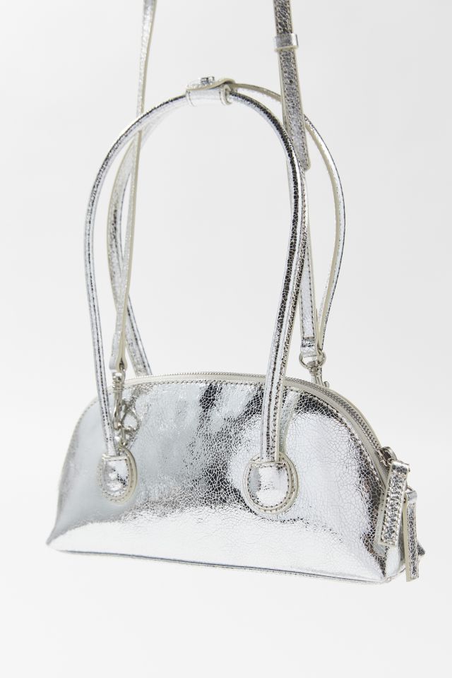 ☆MARGE SHERWOOD☆ BESSETTE SHOULDERllic grey foiled pla Marge Sherwood Bessette Metallic Shoulder Bag | Urban Outfitters