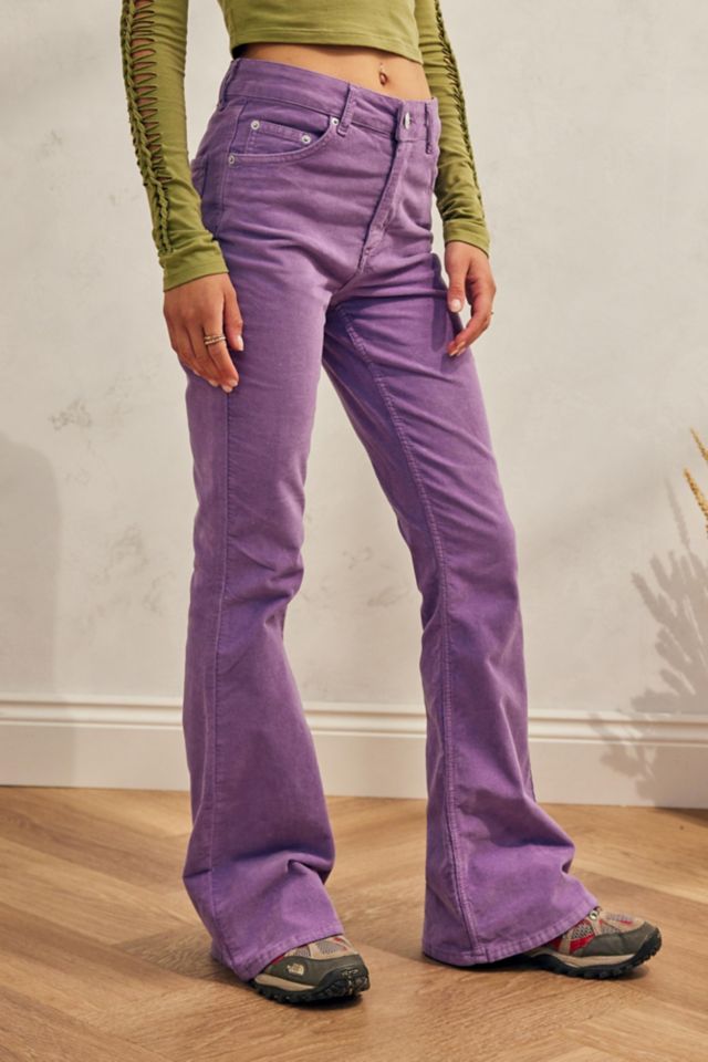 Women's High Rise Corduroy Flare Jean in Foxy Violet