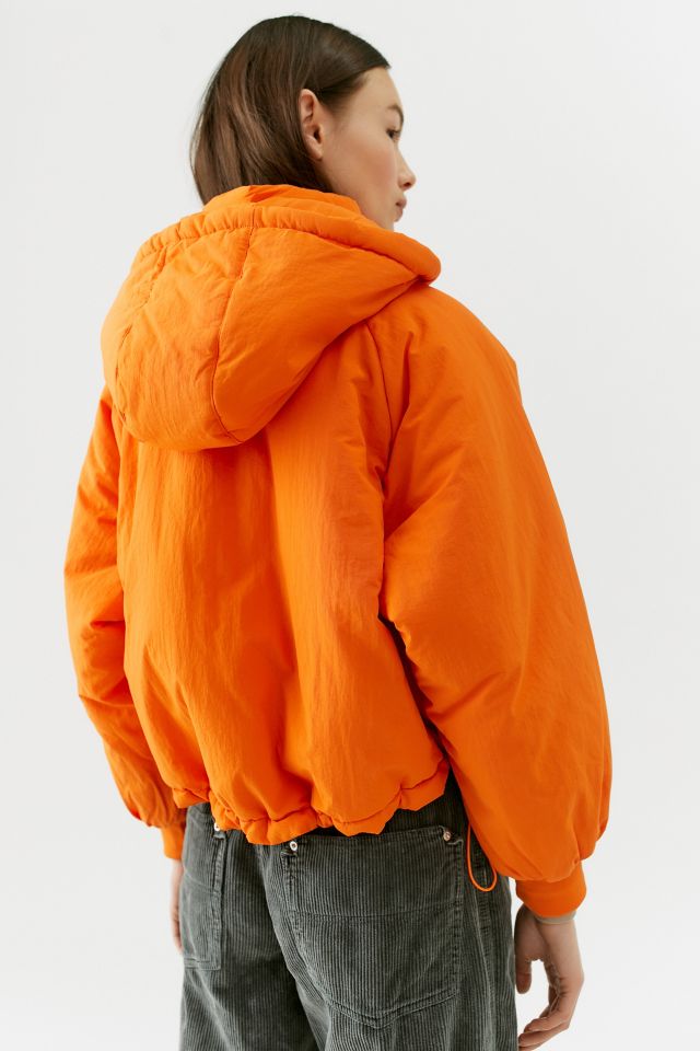 UO Rue Hooded Crinkle Puffer Jacket Urban Outfitters