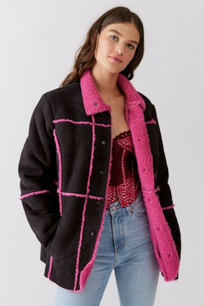 Uo Julia Sherpa Lined Jacket Urban Outfitters 3860