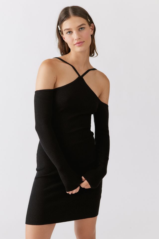 UO Lorna Off-The-Shoulder Long Sleeve Mini Dress | Urban Outfitters