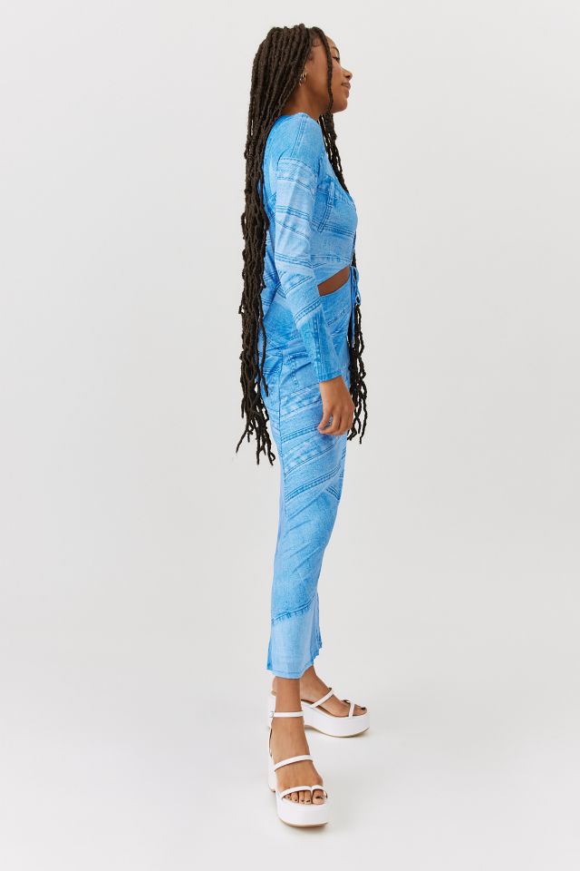 AFRM Marcella Printed Cutout Maxi Dress #3