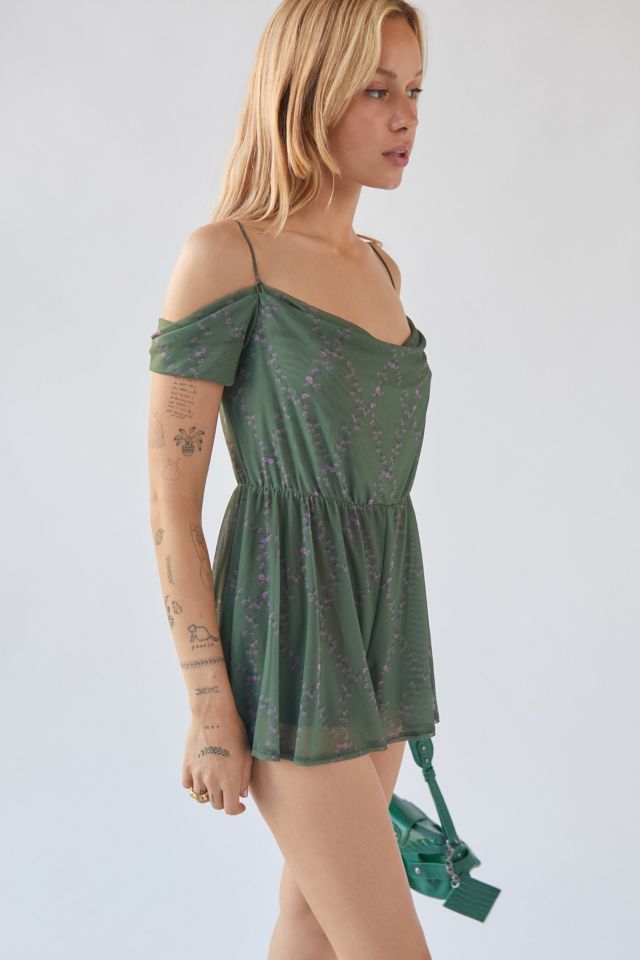 NWT Urban Outfitters Floral Cowl Neck offers Romper