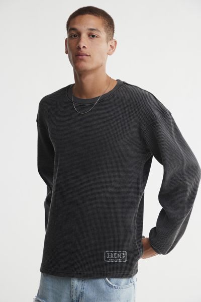 Bdg Vintage Wash Thermal Shirt In Black