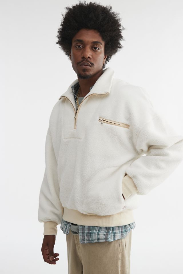 BDG Frontier Solid Fleece Half Zip Sweatshirt