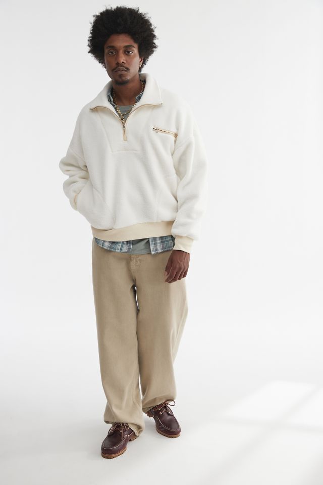 BDG Frontier Solid Fleece Half Zip Sweatshirt #1