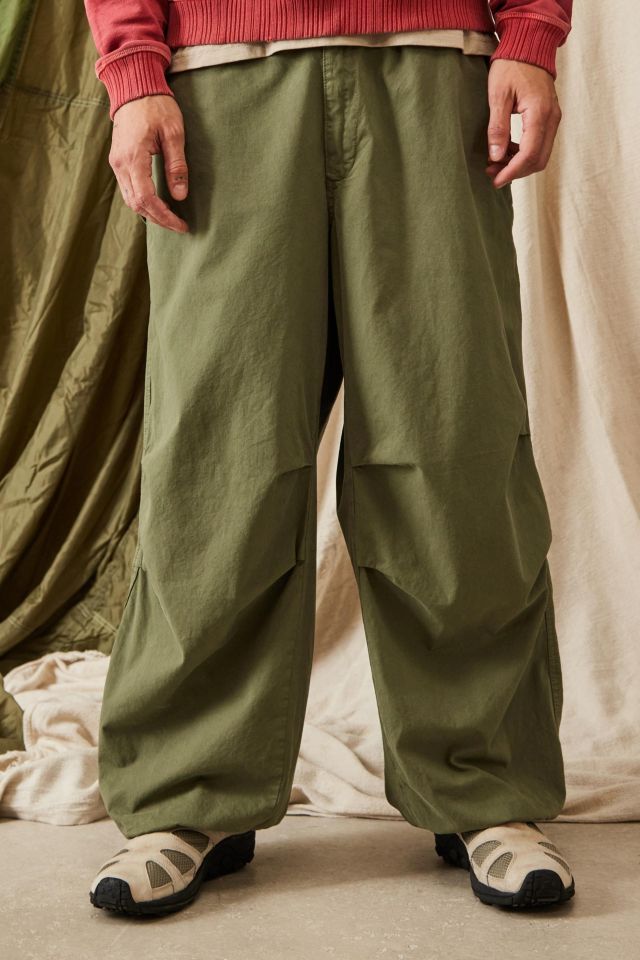 Khaki Wide Leg Pants Unisex Large Pocket Cargo Pants Solid Color